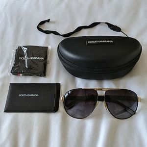 Vintage Dolce & Gabbana Gold Aviator Sunglasses